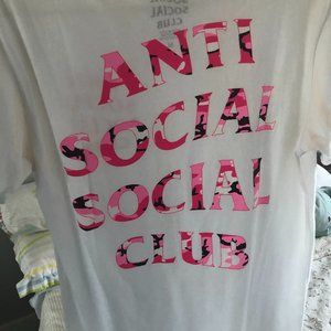 Anti Social Social Club White Beverly Pink Camo T